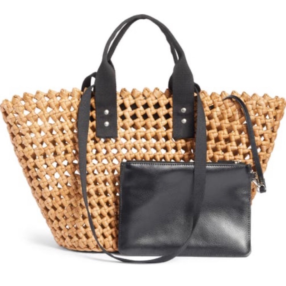 Nordstrom Straw Tote with Pouch (New without tags)